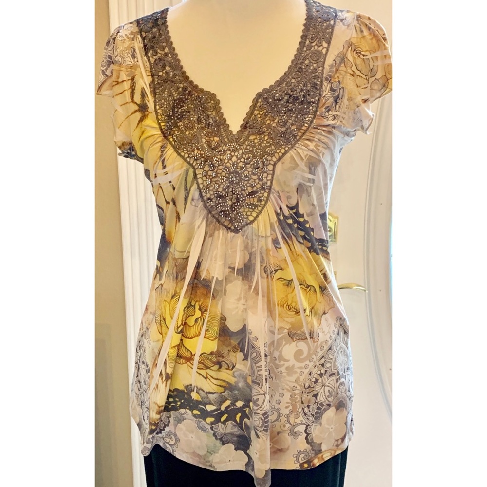 EUC Apt 9 embellished top -Small